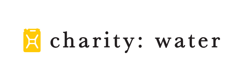 charity: water logo - building wells and providing clean, safe drinking water around the world
